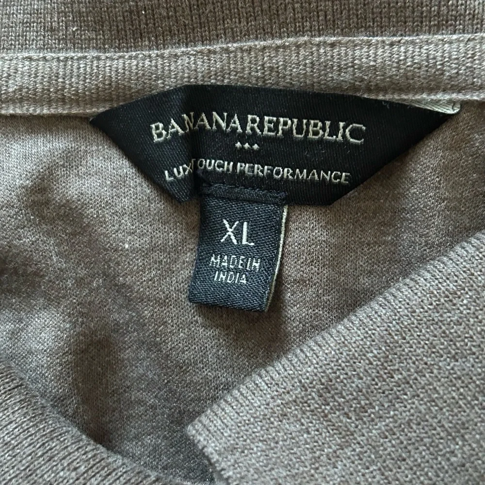 Banana Republic Luxe Performance Polo Shirt Men’s XL Taupe Cotton Golf Dadcore